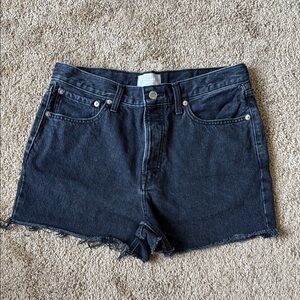 Everlane Denim Cut Off Organic Cotton Black Shorts